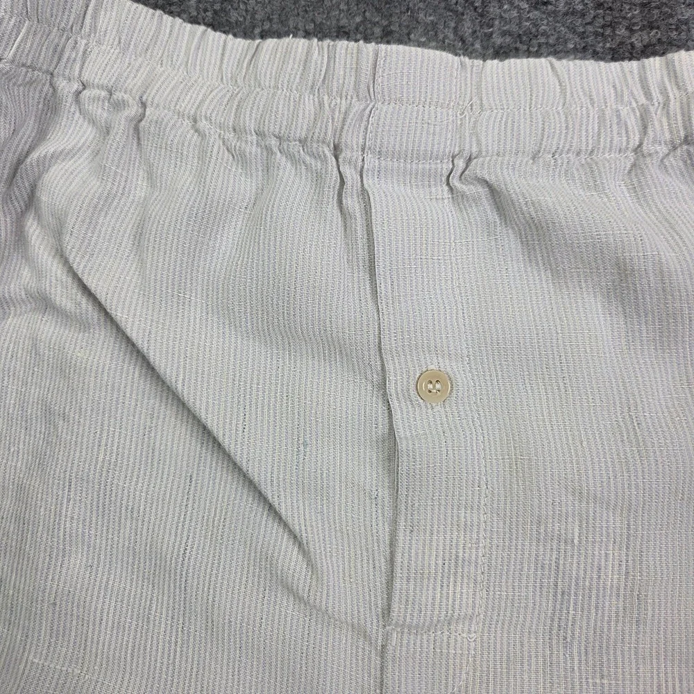 Rawganique Mens XL Joey Elastic 100% Raw Hemp Boxer Shorts Romania Striped Ivory